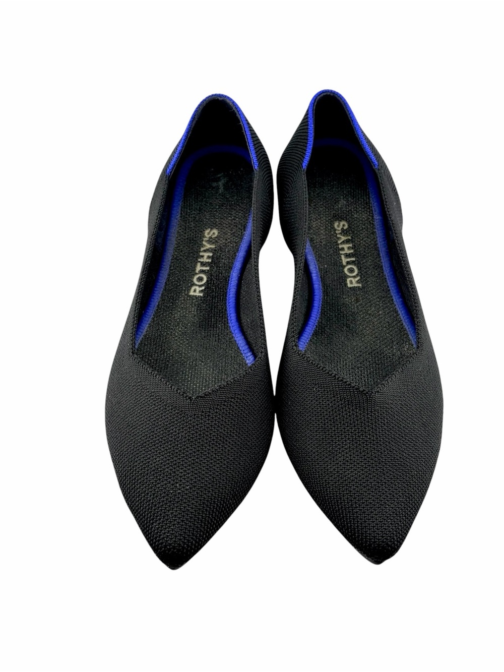 Rothy's The Point Knit Slip On Flats Shoes Womens W9 Black Washable Sustainable